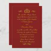 ゴールデンフェアリー結婚式招待状（赤） 招待状 (正面/裏面)
