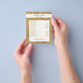 ゴールデンフェイクイエローグリッターテクスチャ&カスタム文字 チラシ (手)