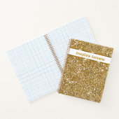 ゴールデンフェイクイエローグリッターテクスチャ&カスタム文字 ノートブック (内部)