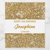 ゴールデンフェイクイエローグリッターテクスチャ&カスタム文字 ワインラベル (シングルラベル)