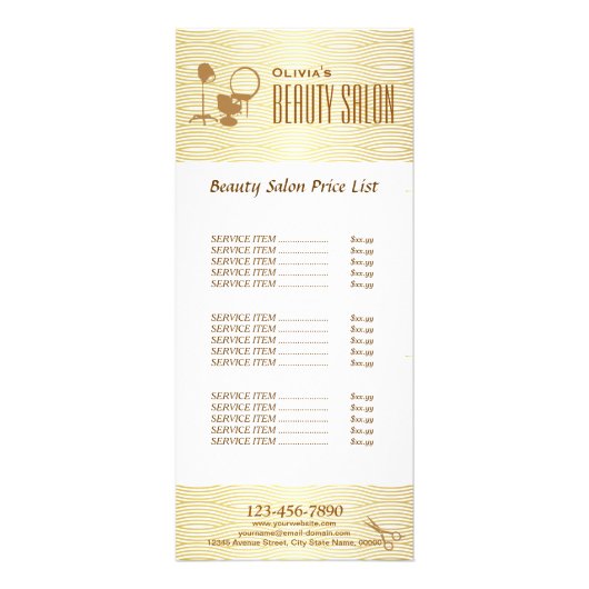 ゴールデンフェイクウェーブメイクアップ美しいサロン価格表 ラックカード (正面)