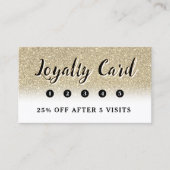 ゴールデンフェイクグリッターロイヤリティカード 名刺 (正面)