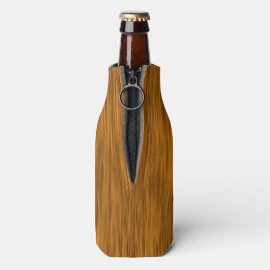 ゴールデンフェイクラフ木材の背景 ボトルクーラー (ボトル裏面)