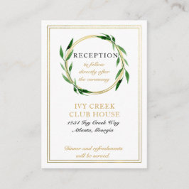 ゴールデンフェイクリースウェディングレセプションカード エンクロージャーカード