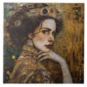 ゴールデンフェイズグスタフクリムトモザイクエドワーディアンウーマンC タイル (正面)