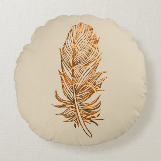 ゴールデンフェザーアートラウンドスロークッション ラウンドクッション (正面)