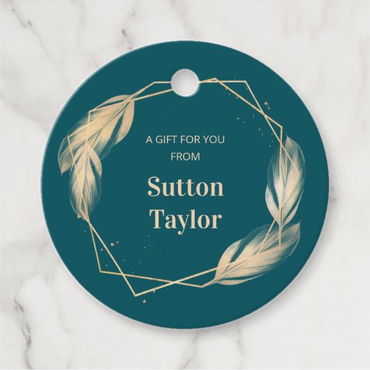 ゴールデンフェザーオンティール（緑がかった色） フェイバータグ (正面)