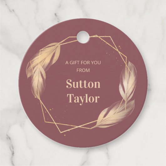 ゴールデンフェザーオンマウヴ フェイバータグ (正面)