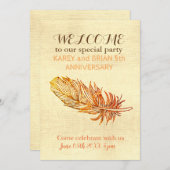 ゴールデンフェザーキャンバスフォト招待状 招待状 (正面/裏面)