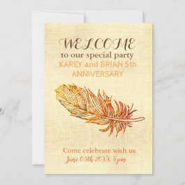 ゴールデンフェザーキャンバスフォト招待状 招待状