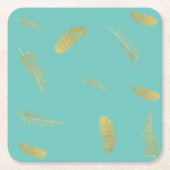 ゴールデンフェザーズアクア スクエアペーパーコースター (正面)