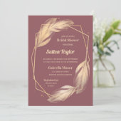 ゴールデンフェザーズオンマウヴブライダルシャワー 招待状 (スタンド正面)