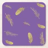 ゴールデンフェザーパープル スクエアペーパーコースター (正面)