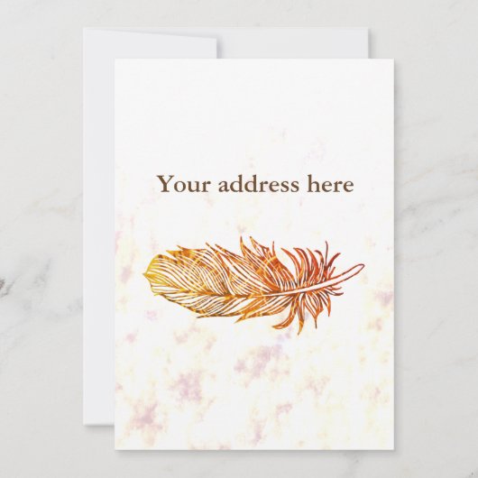 ゴールデンフェザーフォト招待状 招待状 (裏面)