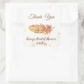 ゴールデンフェザーブライダルシャワースクエアステッカー スクエアシール (バッグ)