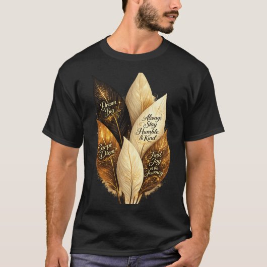 ゴールデンフェザー(金羽根)デザインTシャツ ya Tシャツ (正面)