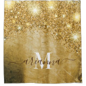 ゴールデンフォイルとグリッター シャワーカーテン (正面)