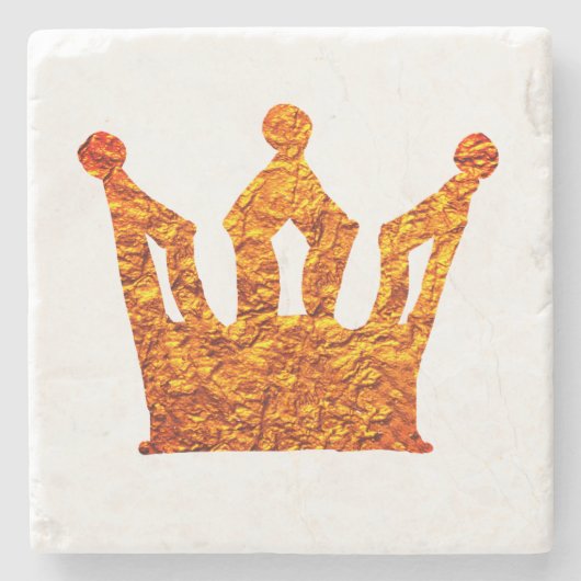 ゴールデンフォイルクラウンマーブルコーター ストーンコースター (正面)