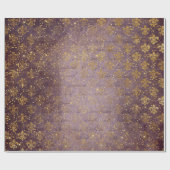 ゴールデンフォイルクラウン紙吹雪王室のパープルベルベット ラッピングペーパー (フラット)