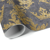 ゴールデンフォイルクラウン紙吹雪王室のパープルベルベット ラッピングペーパー (ロールコーナー)