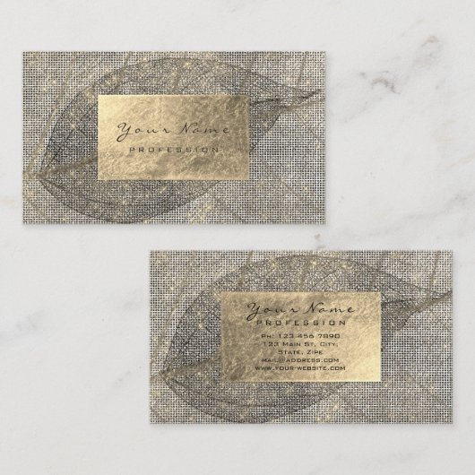 ゴールデンフォイルセピアアーバンオーガニックボタニカルブラック 名刺 (正面/裏面)