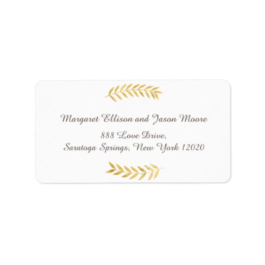 ゴールデンフォイルルック葉住所 シール (正面)