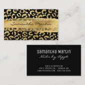 ゴールデンフォイルレオパード金ゴールドブラシストローク 名刺 (正面/裏面)