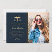 ゴールデンフォイル看護学校卒業式パーティー 招待状 (正面)