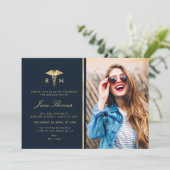 ゴールデンフォイル看護学校卒業式パーティー 招待状 (スタンド正面)