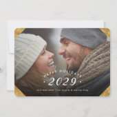 ゴールデンフォトオーバーレイハッピーホリデーズフラット シーズンカード (正面)