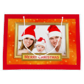 ゴールデンフォトフレームII +あなたの写真と文字 ラージペーパーバッグ (正面)