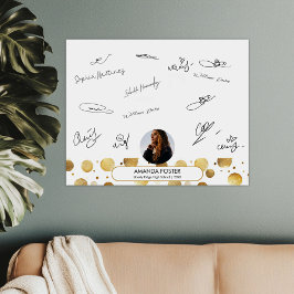 ゴールデンフォト卒業パーティーの署名ポスター フォトプリント           