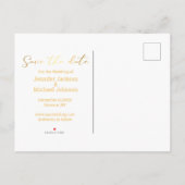 ゴールデンフォト結婚コラージュの日付を保存する 案内ポストカード (裏面)