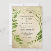 ゴールデンフォレストリーフリース結婚式招待状 招待状 (正面)