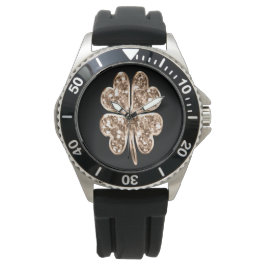 ゴールデンフォーリーフクローバエレガントーフェイク金ゴールドモダン 腕時計