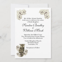 ゴールデンフクロウクリームの花 招待状