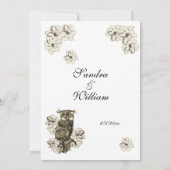 ゴールデンフクロウクリームの花 招待状 (裏面)