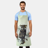 ゴールデンフクロウグリーンラン エプロン (着用した状態)