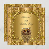 ゴールデンフクローエレガントエリート金ゴールド誕生日パーティー2 招待状 (正面/裏面)