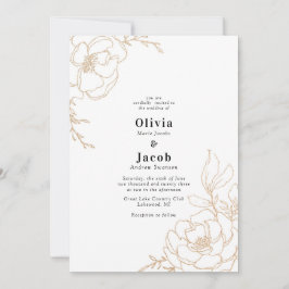 ゴールデンフラッ結婚ズフローラデザイン 招待状