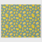 ゴールデンフラワーオータムシームレス誕生祝い ラッピングペーパー (フラット)