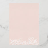 ゴールデンフラワーコーナーエレガントなウェディングデザイン赤面 箔招待状 (裏面)