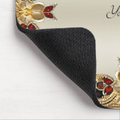 ゴールデンフラワーズレッドジェムストーンマウスパッド マウスパッド (コーナー)