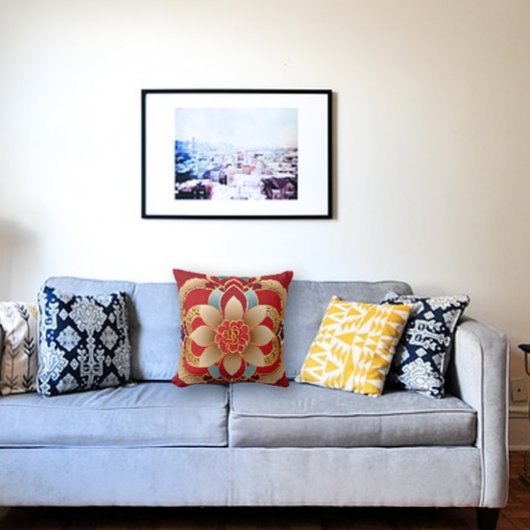 ゴールデンフラワーズ中国のニューイヤー装飾用クッション クッション