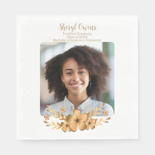 ゴールデンフラワーハイスクール卒業 スタンダードランチョンナプキン (正面)