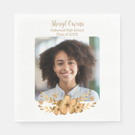 ゴールデンフラワーハイスクール卒業 スタンダードランチョンナプキン (正面)