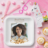 ゴールデンフラワーハイスクール卒業 ペーパープレート (パーティー)