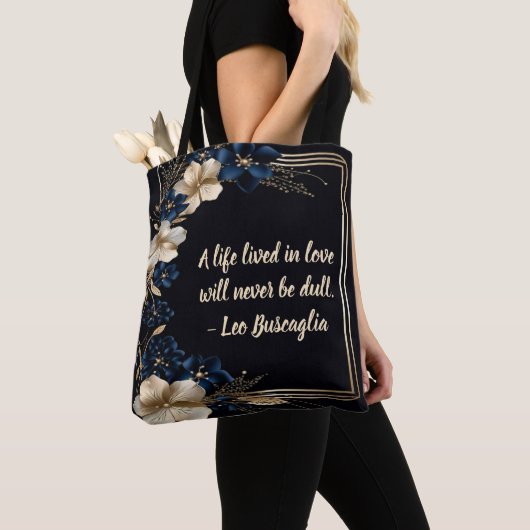 ゴールデンフラワーフレームトート- A Life Well Lived トートバッグ (クローズアップ)