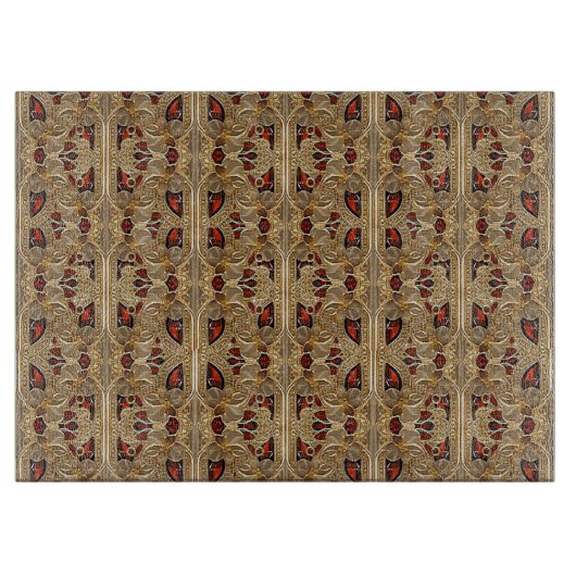 ゴールデンフラワーレッドジェムストーンカッティングボード カッティングボード (正面)