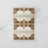 ゴールデンフラワーレッドジェムストーンサンキューカード サンキューカード (内部)